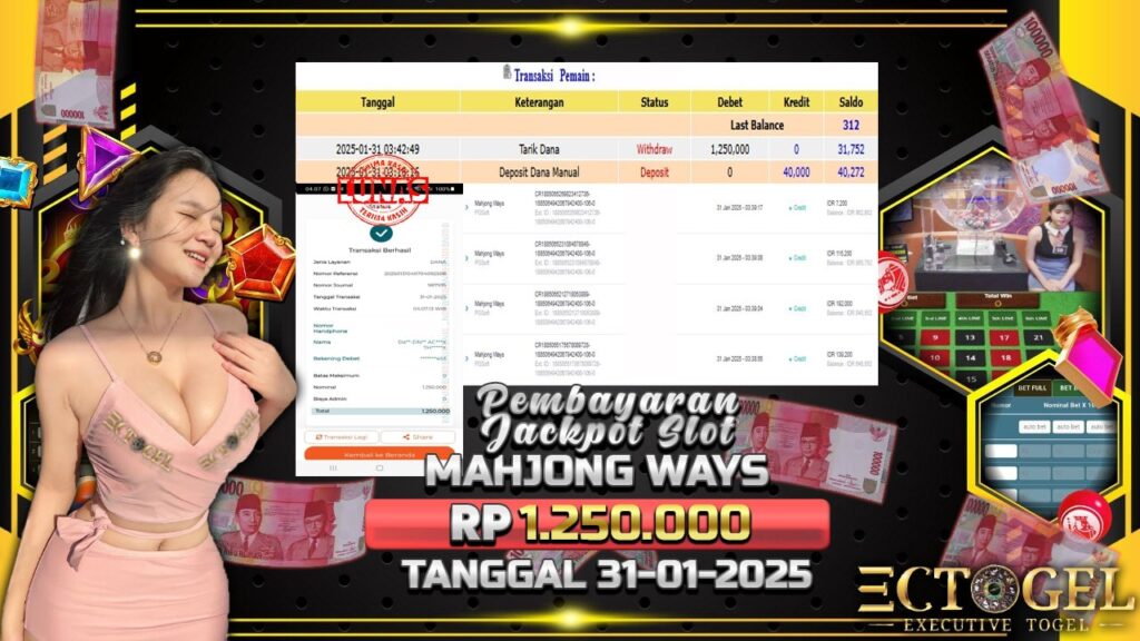 BUKTI JACKPOT SLOT MAHJONG WAYS TERPERCAYA DI INDONESIA TGL 31-01-2025