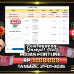 BUKTI JACKPOT SLOT MIDAS FORTUNE TERPERCAYA DI INDONESIA TGL 21-01-2025