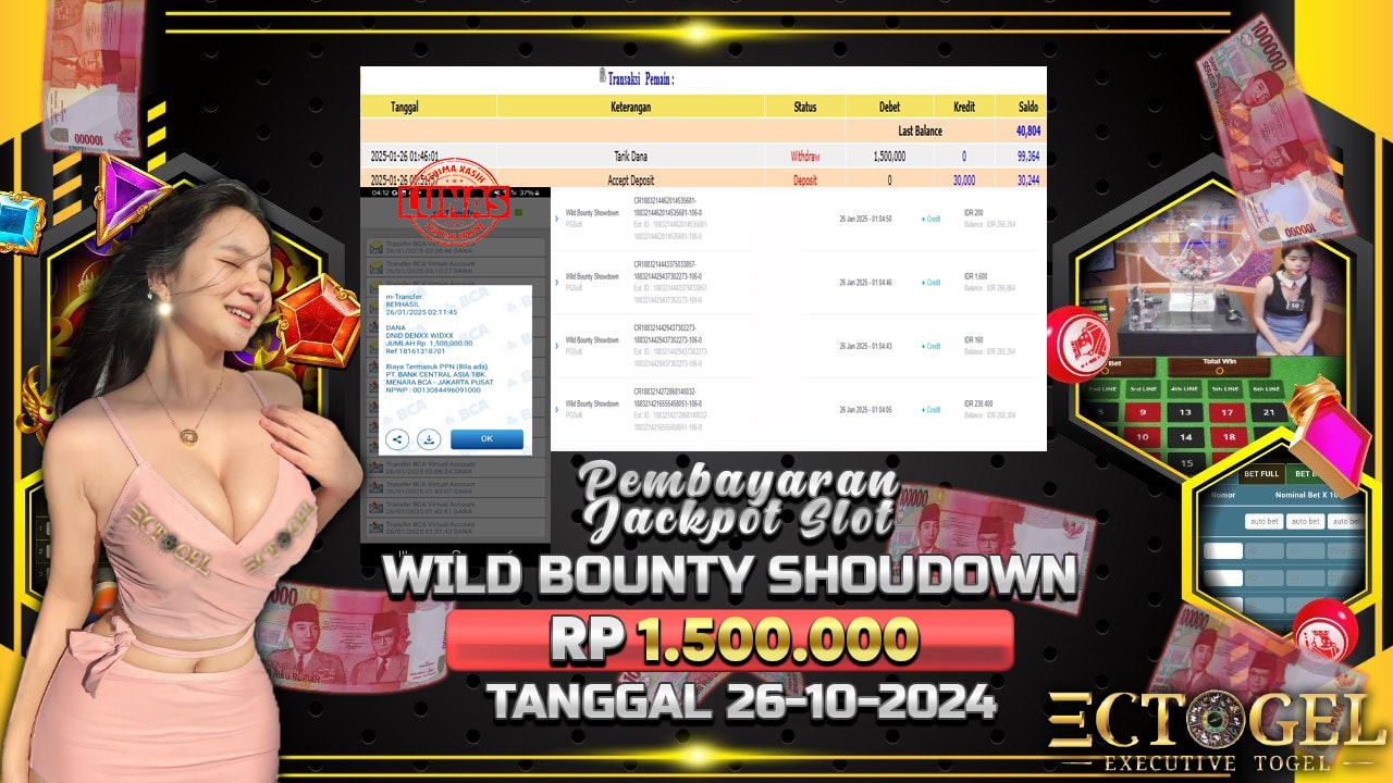 BUKTI JACKPOT SLOT WILD BOUNTY SHOWDOWN TERPERCAYA DI INDONESIA TGL 26-01-2025