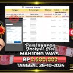 BUKTI JACKPOT SLOT MAHJONG WAYS TERPERCAYA DI INDONESIA TGL 26-01-2025