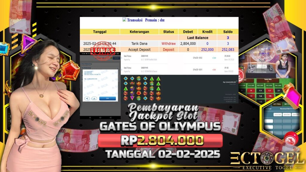 BUKTI JACKPOT SLOT GATES OF OLYMPUS TERPERCAYA DI INDONESIA TGL 02-02-2025