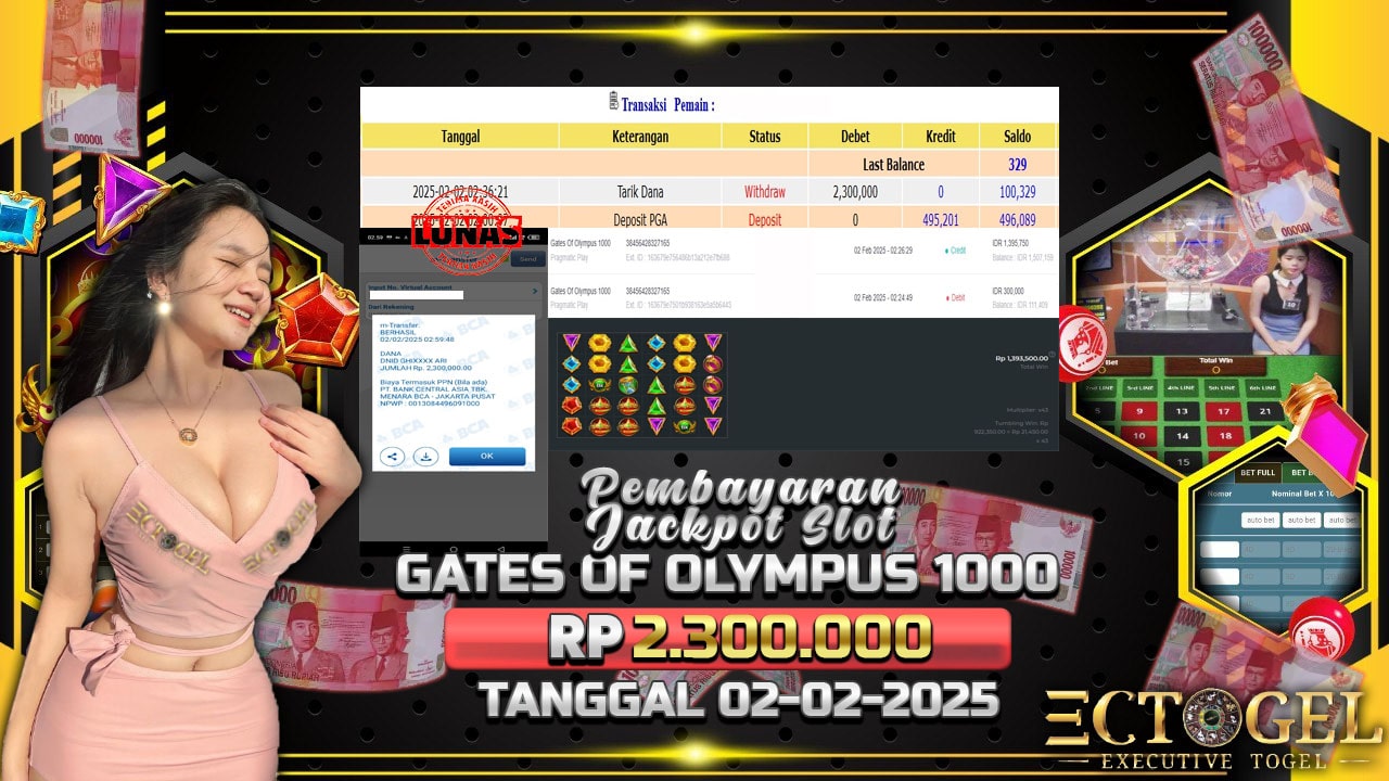 BUKTI JACKPOT SLOT 15.000 X MANIA 1000 TERPERCAYA DI INDONESIA TGL 02-02-2025