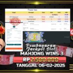 BUKTI JACKPOT SLOT MAHJONG WINS 3 TERPERCAYA DI INDONESIA TGL 06-02-2025