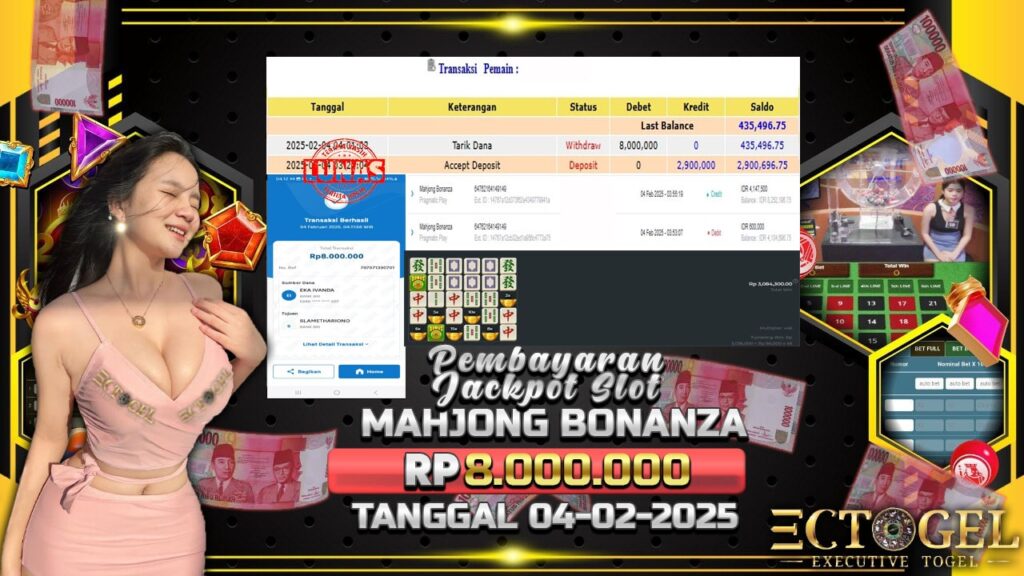 BUKTI JACKPOT SLOT MAHJONG TERPERCAYA DI INDONESIA TGL 04-02-2025