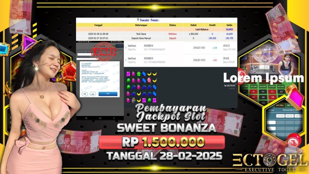 BUKTI JACKPOT SLOT SWEET BONANZA TERPERCAYA DI INDONESIA TGL 28-02-2025