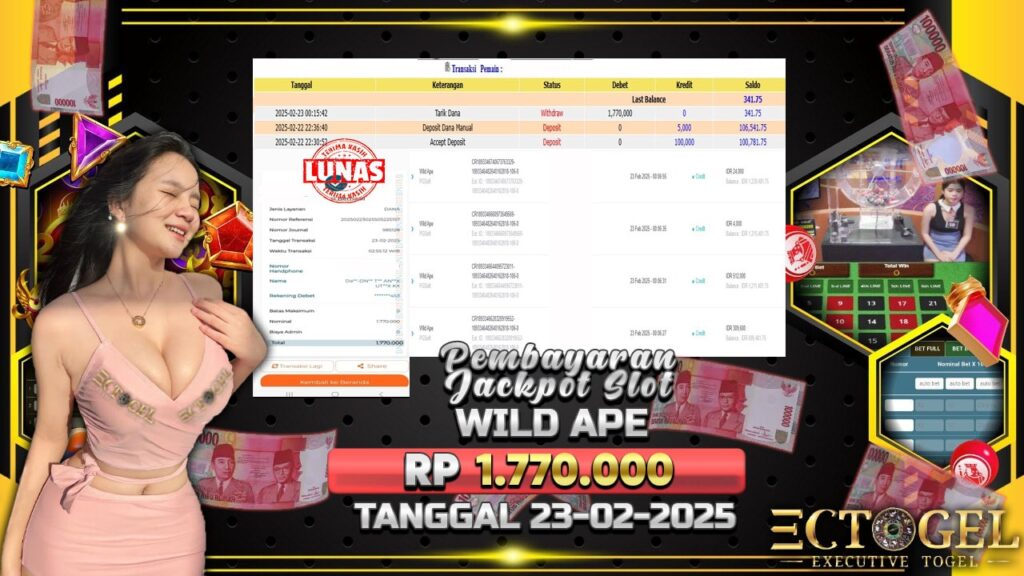 BUKTI JACKPOT SLOT WILD APE TERPERCAYA DI INDONESIA TGL 23-02-2025