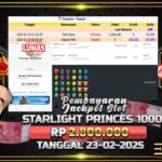 BUKTI JACKPOT SLOT STARLIGHT PRINCES 1000 TERPERCAYA DI INDONESIA TGL 23-02-2025