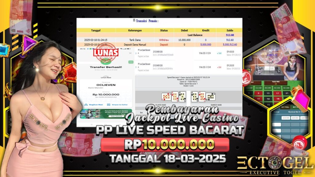 BUKTI JACKPOT PP LIVE SPEED BACARAT TERPERCAYA DI INDONESIA TGL 18-03-2025