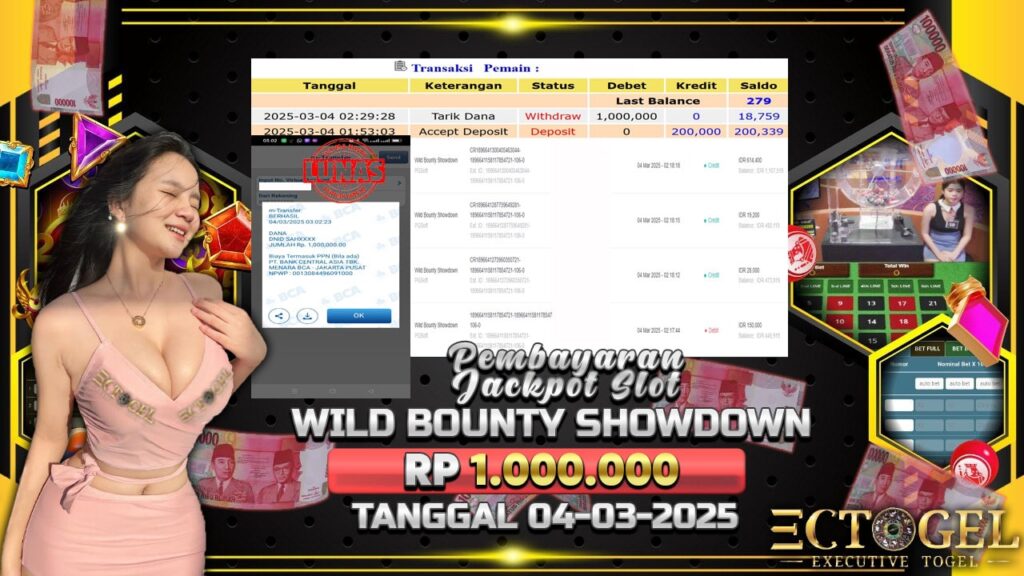 BUKTI JACKPOT SLOT WILD BOUNTY SHOWDOWN TERPERCAYA DI INDONESIA TGL 04-03-2025