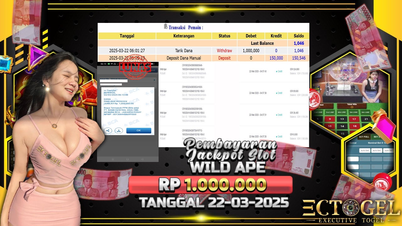 BUKTI JACKPOT SLOT WILD APE TERPERCAYA DI INDONESIA TGL 22-03-2025