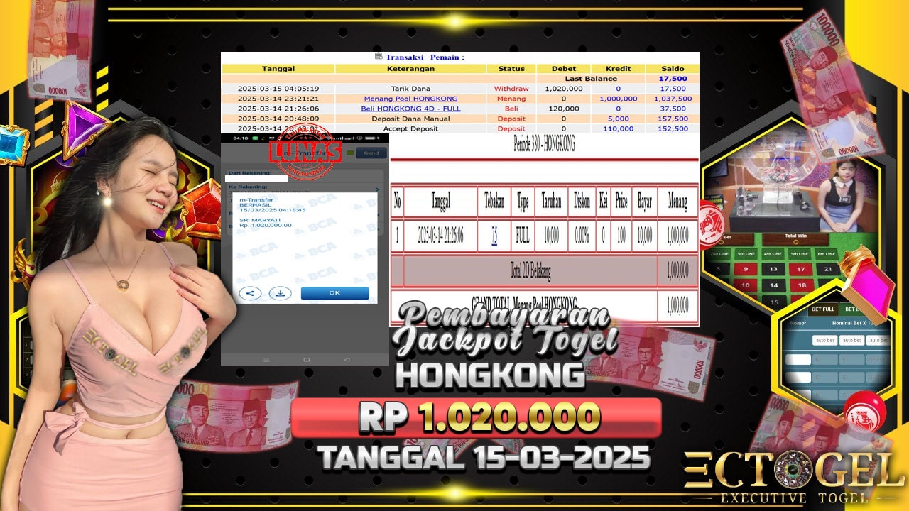 BUKTI JACKPOT TOGEL HONGKONG TERPERCAYA DI INDONESIA TGL 15-03-2025