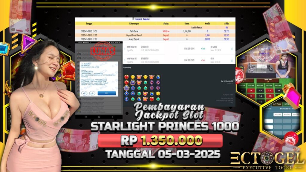 BUKTI JACKPOT SLOT STARLIGHT PRINCES 1000 TERPERCAYA DI INDONESIA TGL 05-03-2025