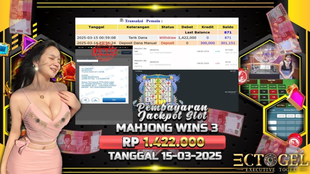 BUKTI JACKPOT SLOT MAHJONG WINS 3 TERPERCAYA DI INDONESIA TGL 15-03-2025