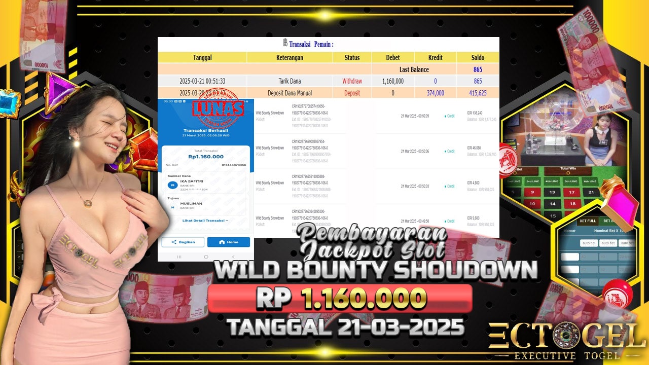 BUKTI JACKPOT SLOT WILD BOUNTY SHOWDOWN TERPERCAYA DI INDONESIA TGL 21-03-2025