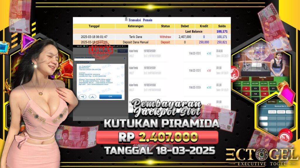 BUKTI JACKPOT SLOT KUTUKAN PIRAMIDA TERPERCAYA DI INDONESIA TGL 18-03-2025