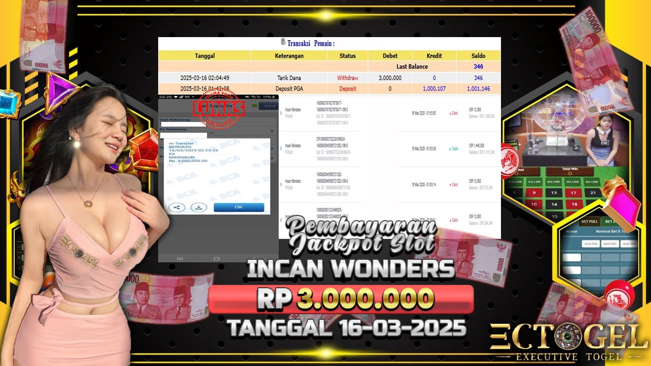 BUKTI JACKPOT SLOT INCAN WONDERS TERPERCAYA DI INDONESIA TGL 16-03-2025