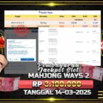 BUKTI JACKPOT SLOT MAHJONG WAYS 2 TERPERCAYA DI INDONESIA TGL 14-03-2025