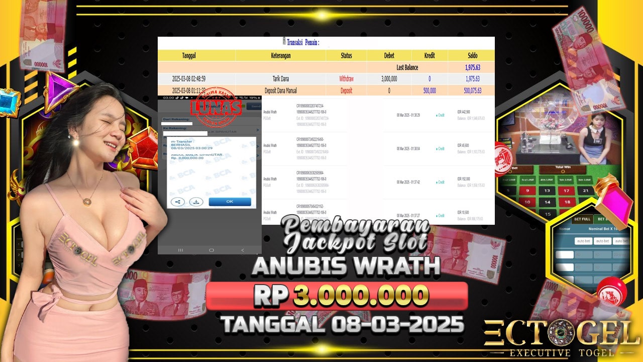 BUKTI JACKPOT SLOT ANUBIS WRATH TERPERCAYA DI INDONESIA TGL 08-03-2025