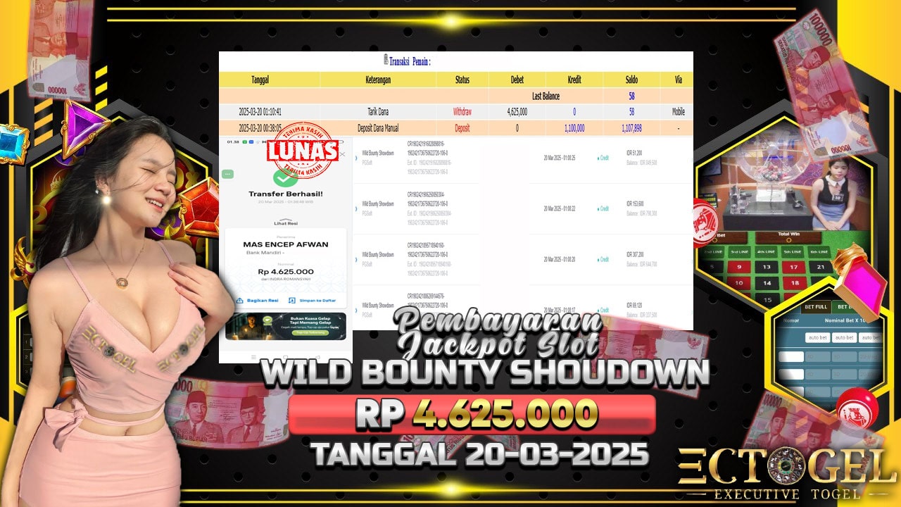 BUKTI JACKPOT SLOT WILD BOUNTY SHOWDOWN TERPERCAYA DI INDONESIA TGL 20-03-2025