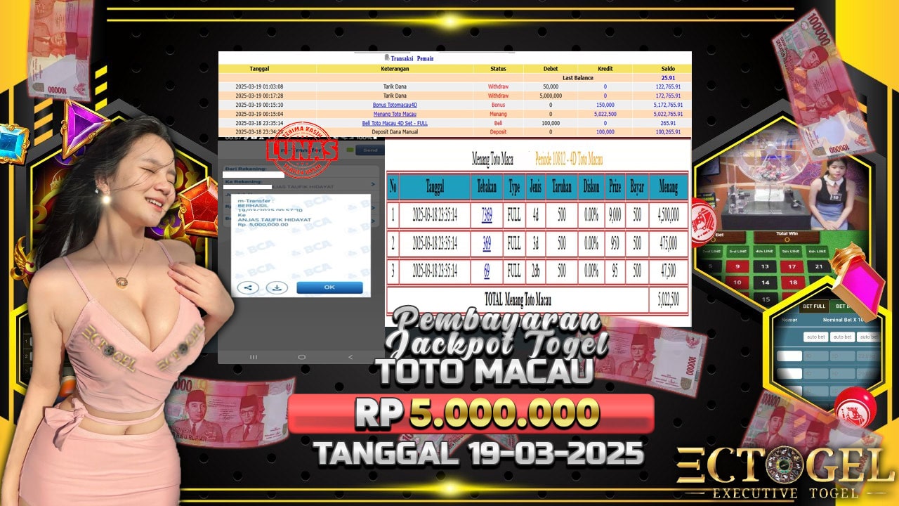 BUKTI JACKPOT TOGEL TOTO MACAU TERPERCAYA DI INDONESIA TGL 19-03-2025