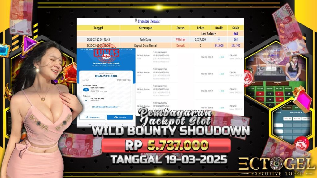 BUKTI JACKPOT SLOT WILD BOUNTY SHOWDOWN TERPERCAYA DI INDONESIA TGL 19-03-2025