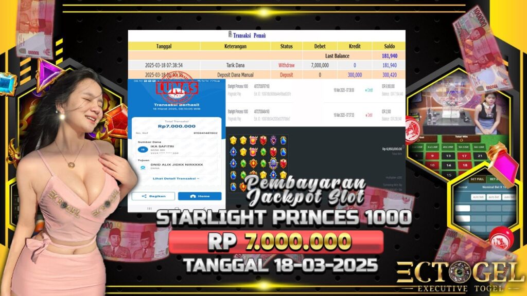 BUKTI JACKPOT SLOT STARLIGHT PRINCES 1000 TERPERCAYA DI INDONESIA TGL 18-03-2025